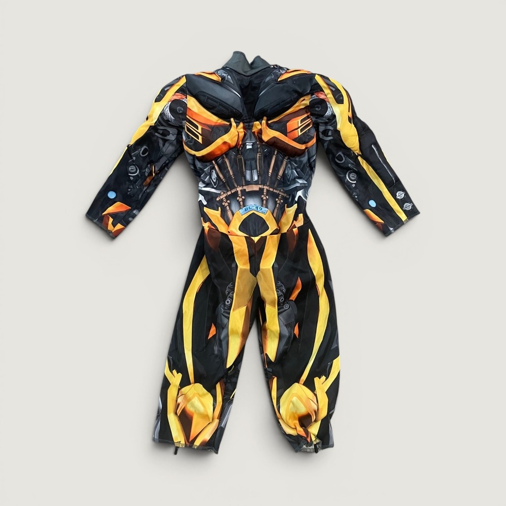 Transformers Bumblebee Costume Kids 4-6 Muscle Jumpsuit Halloween